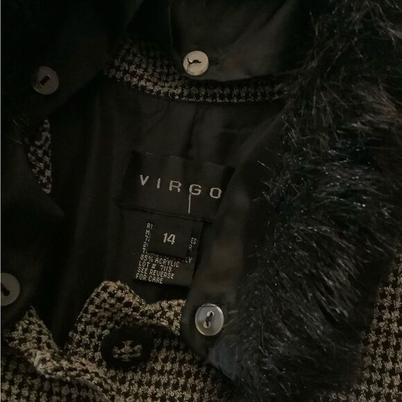 Virgo Skirt suit /Dress Removable faux Fur collar Sz 14 - Picture 9 of 9